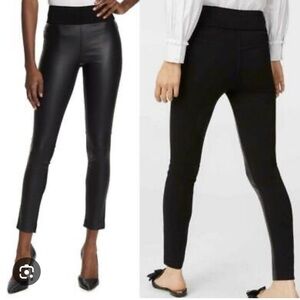 Club Monaco Black Faux Leather front crop Leggings